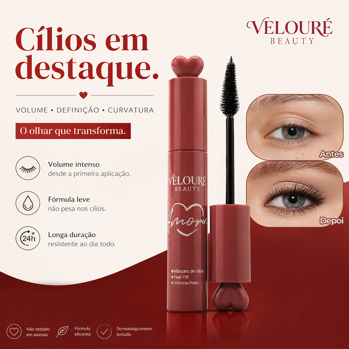 AMORA MÁSCARA DE CÍLIOS PEEL OFF VOLUME PRETO – image 8